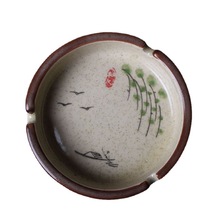 中国风鱼图复古烟灰缸陶瓷国潮家用客厅烟缸时尚个性小号的烟头缸