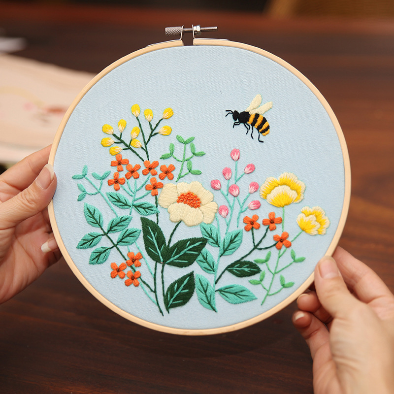 手工diy十字绣刺绣挂画 跨境新手戳绣鲁绣针线套装儿童材料包挂画