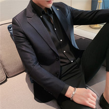 厂家2022新款男士单西装靓仔装外套质感亮面休闲商务品质西服