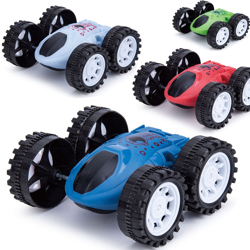 跨境玩具双面特技翻斗车儿童四驱越野惯性车男孩玩具地摊货源批发