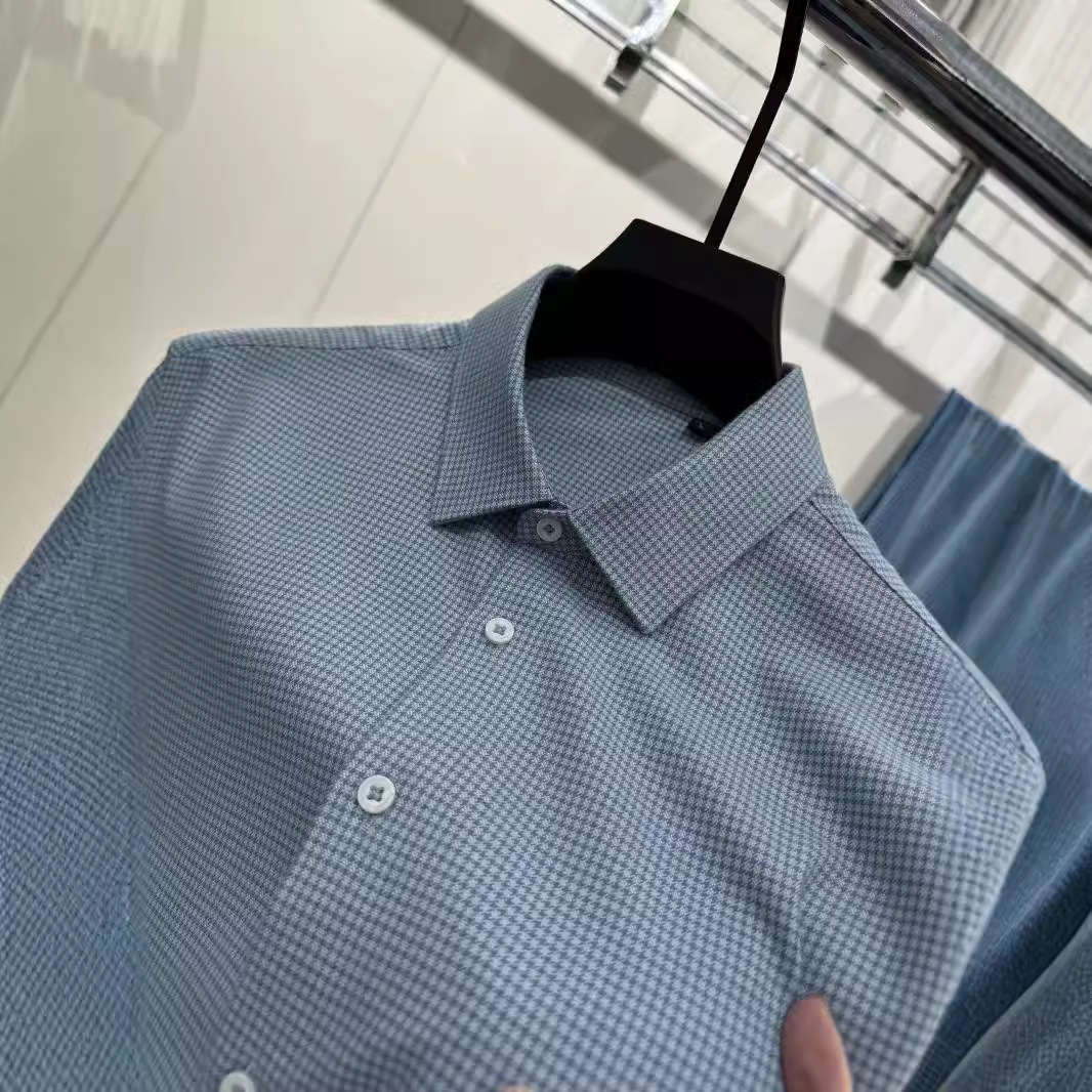 迪莱王子2024春秋季新款中老年男士爸爸长袖衬衫百搭高端格子