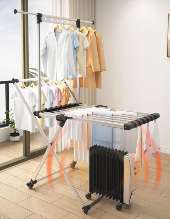 Aluminum Alloy Folding Floor Clothes Hanger