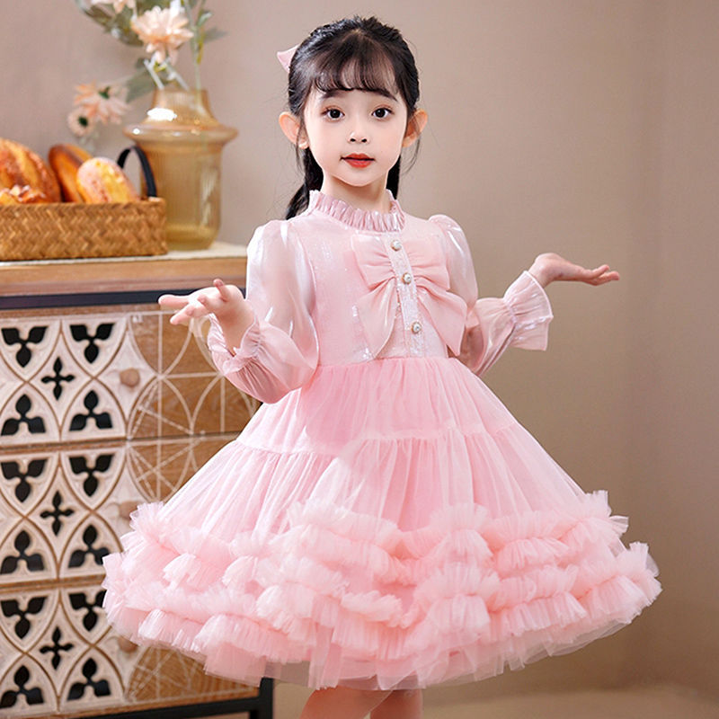 童装纱裙公主裙女童连衣裙2023秋装新款儿童tutu裙子小童3-6-8岁