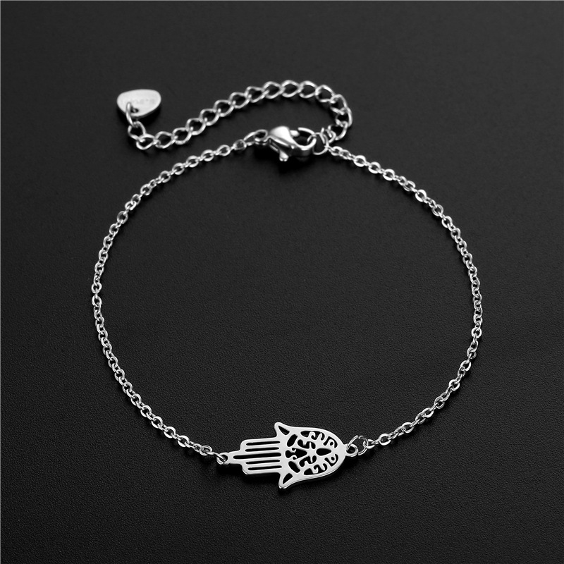 Cross-Border Sold Jewelry Wholesale European and American New Stainless Steel Simple Hand Jewelry Amazon Creative Hip-Hop Fashion Bracelet for Women