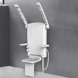 坐式恒温淋浴器多功能挂墙式坐浴器老人洗澡椅折叠淋浴屏花洒扶手