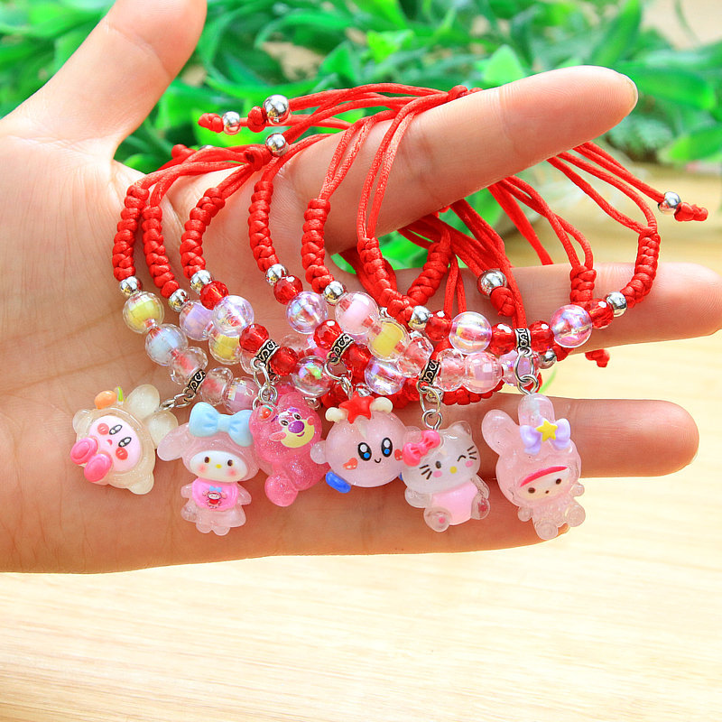 Dragon Boat Festival Colorful Rope Bracelet Ornament Wholesale Children String Beads Bracelet Cartoon Animal Flower Bracelet Student Cute