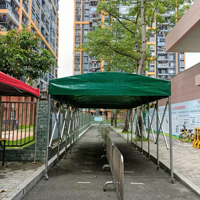 深圳电动推拉棚夜宵大排档伸缩帐篷户外活动棚遮阳雨棚防雨罩子篷