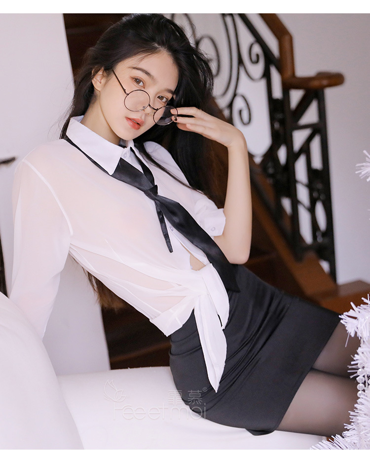 霏慕情趣内衣制服诱惑透视衬衫性感包臀角色扮演秘书分体套装6967