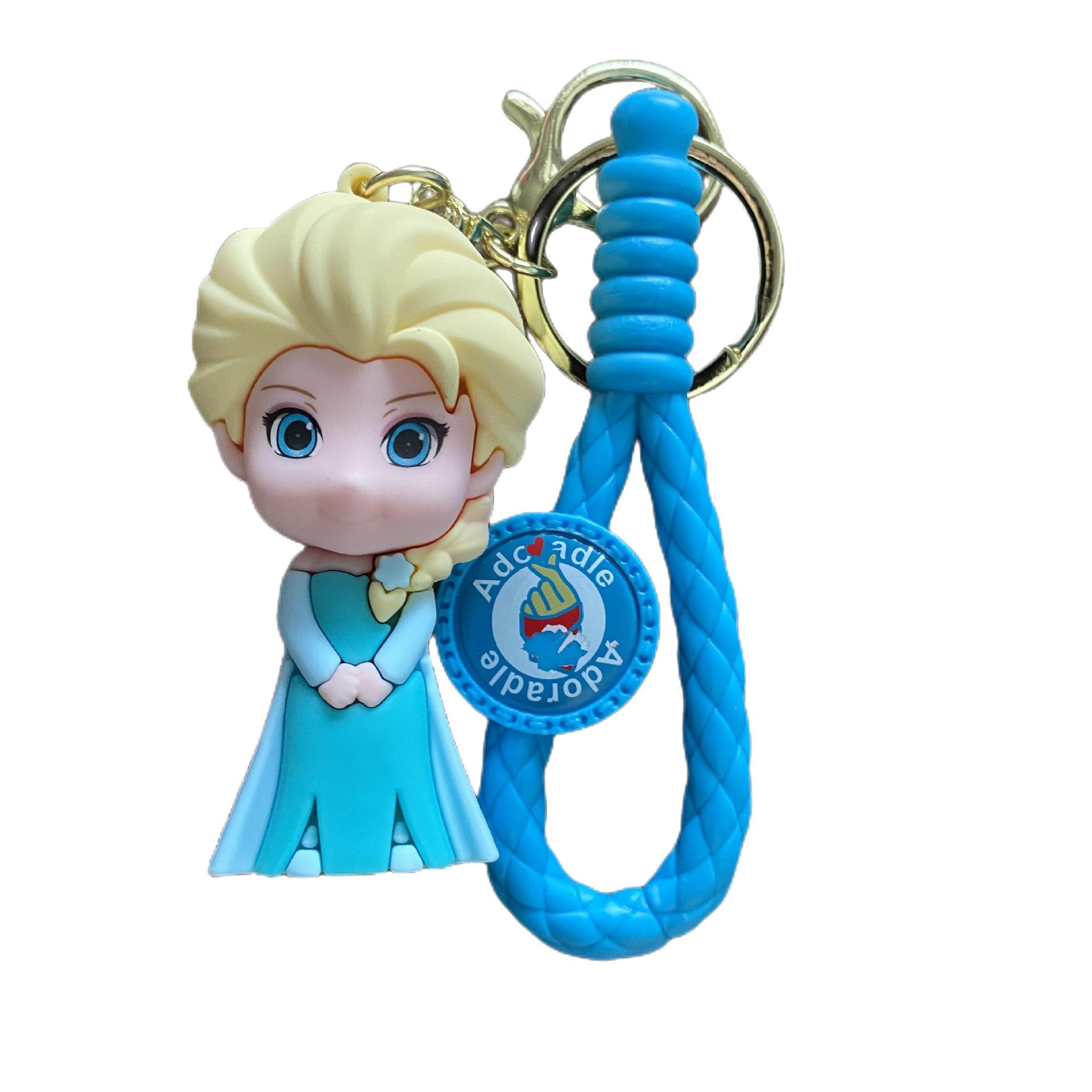 New Frozen Cartoon Doll Keychain Cute Aisha Princess Bag Package Pendant Car Key Chain Wholesale