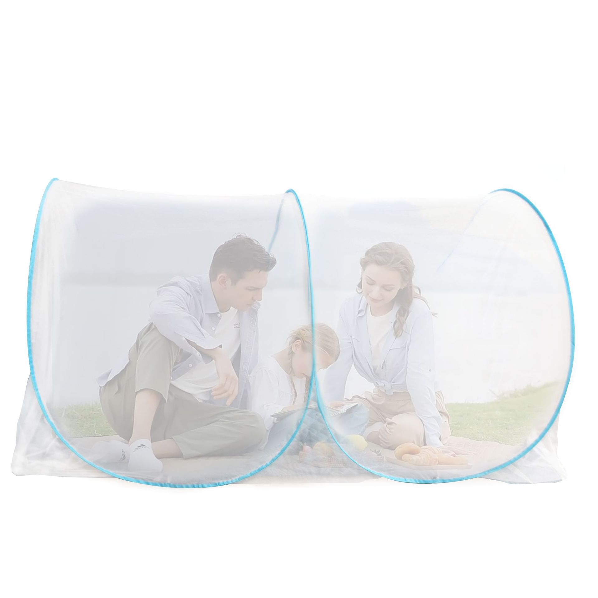 Space Capsule Double Travel Business Trip Bottomless Zipper-Free Encrypted Mesh Portable and Adjustable Size Installed Mosquito Nets