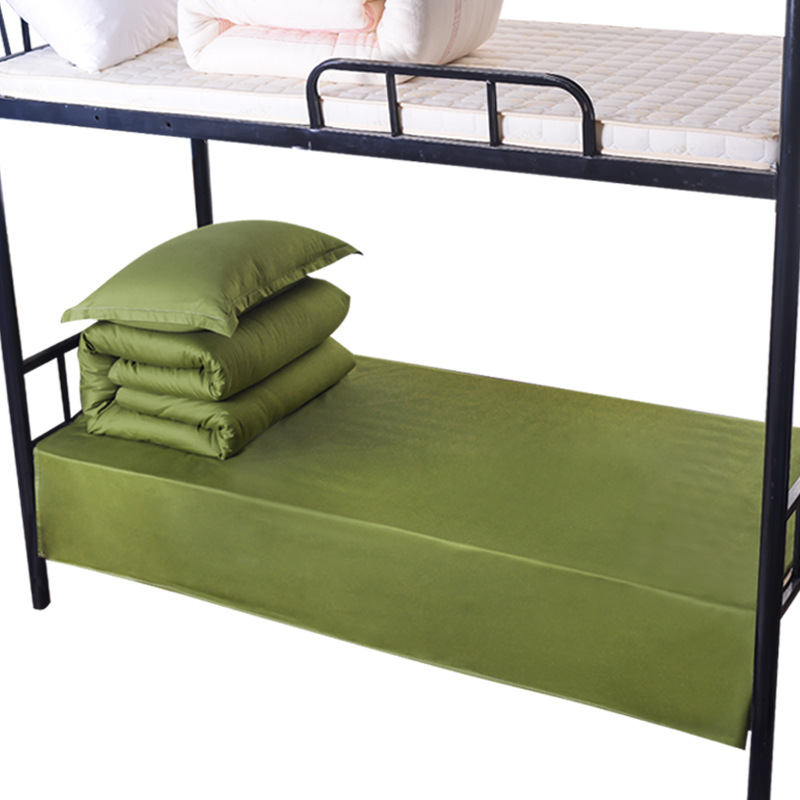 军绿色全棉三件套学生军训纯棉六件套宿舍内务被套被子床上用品褥