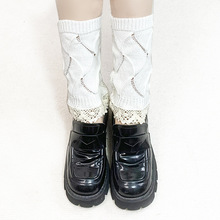 秋冬季女靴套短款袜套毛线针织护脚踝女士韩版蕾丝短筒脚套风车潮