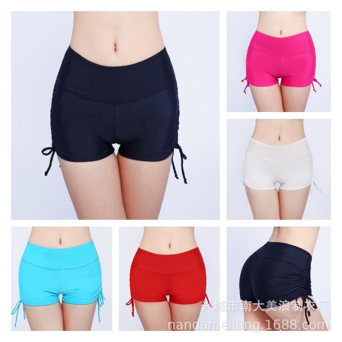 new bikini swimming trunks women‘s anti-wardrobe malfunction base boxer sports yoga shorts beach pants drawstring swimsuit one-piece