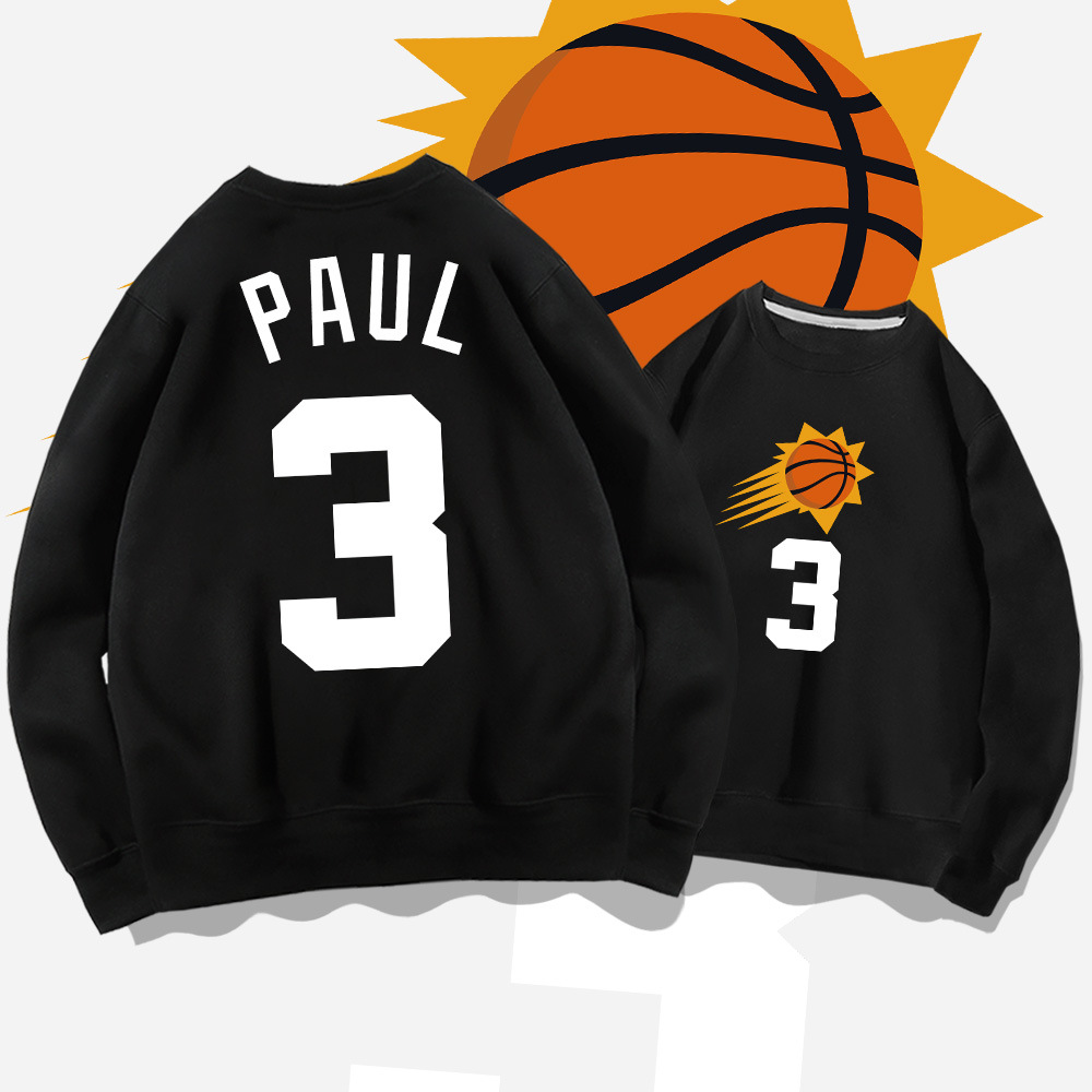 y太阳队克里斯保罗3号球衣圆领卫衣男秋季宽松青年篮球运动上衣服