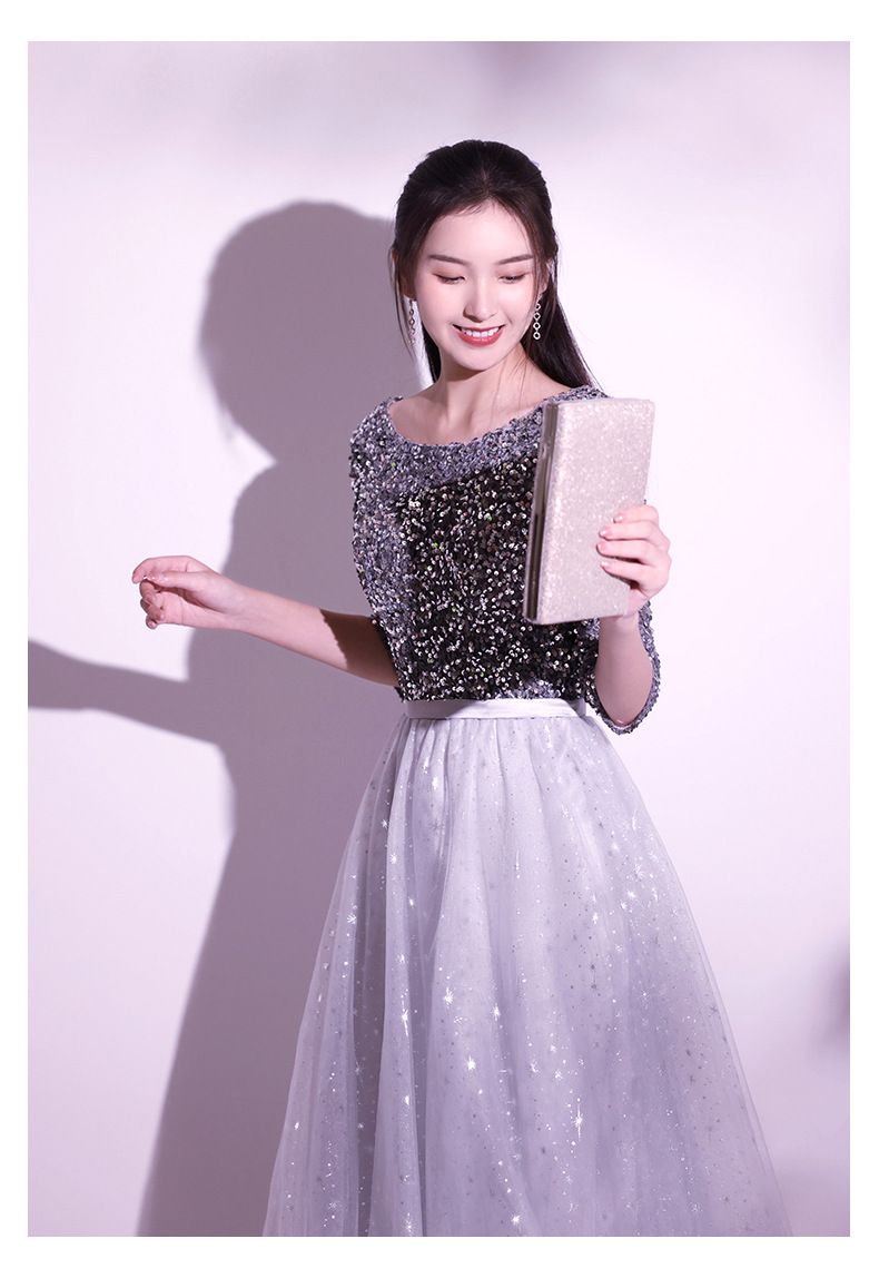 大合唱演出服女长裙国庆主持人指挥礼服诗歌表演服装爱国朗诵比赛