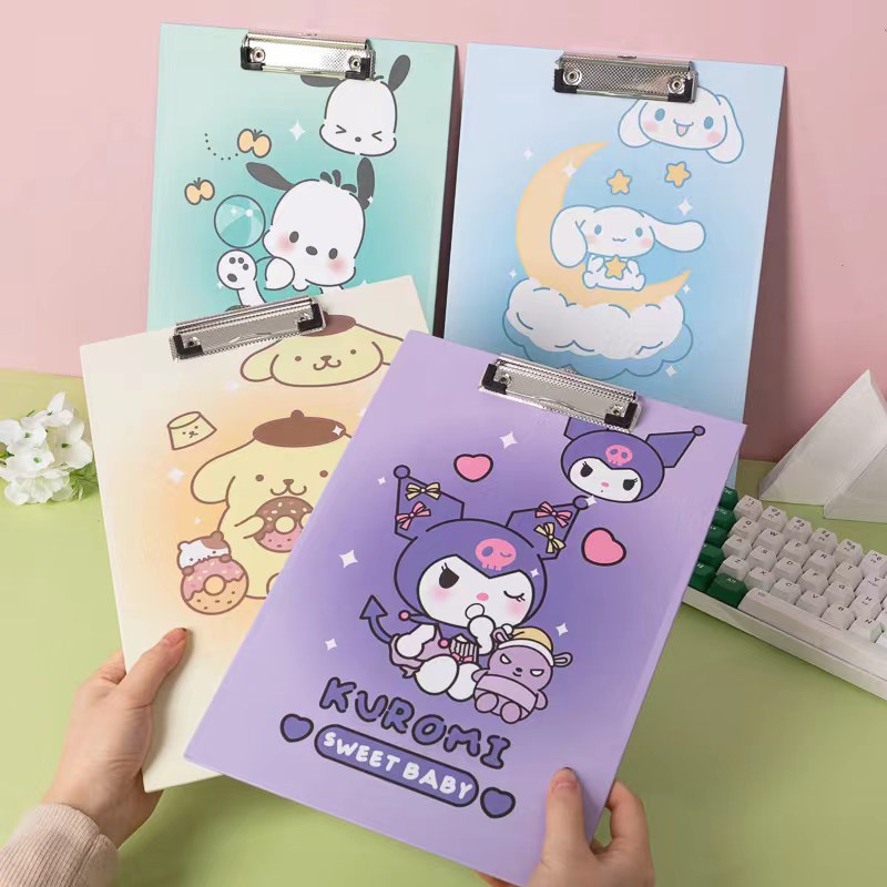 A4 Student Cartoon Writing Hard Pad File Test Paper Material Plywood Ins Style Sanrio Cute Large Size Plate Holder