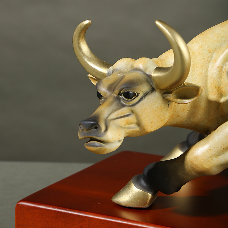 厂家批发铜华尔街牛牛气冲天摆件金牛装饰品家居工艺品桌面-阿里巴巴