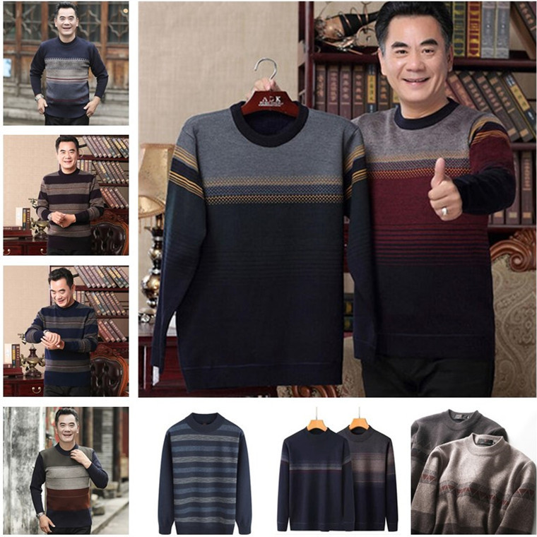 Dad Wear Autumn and Winter Miscellaneous Men's Hedging Sweater plus Size Middle-Aged and Elderly Men's Sweater Supplies for Stall and Night Market