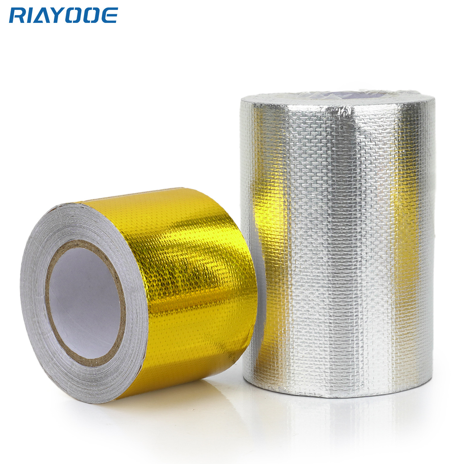 汽车排气管改装耐高温隔热铝箔胶带通用自粘工业铝箔玻纤布胶带