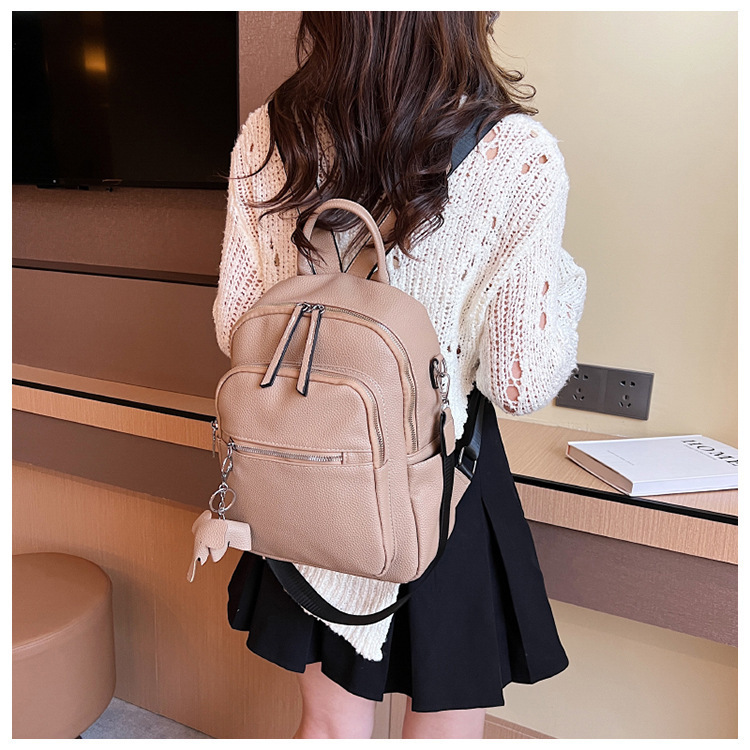 Backpack Ladies New Casual Simple Backpack Soft Leather Outing Backpack