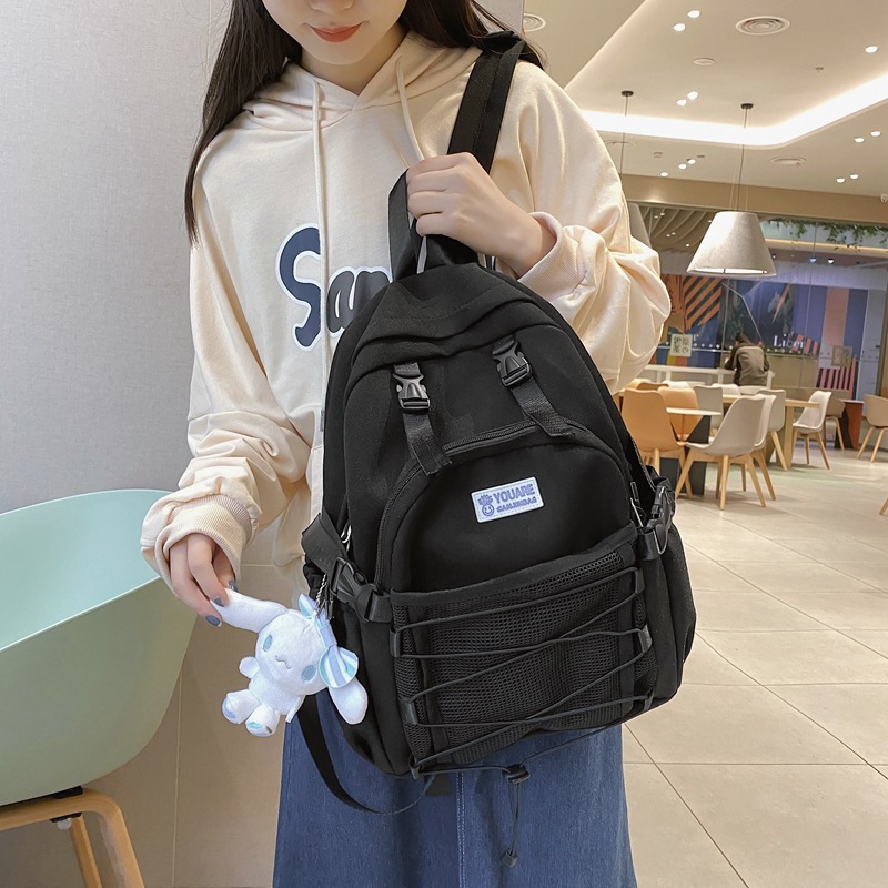 Spring 2022 New Korean Style Large Capacity Junior High School Campus Student Schoolbag Simple All-Matching Travel Backpack Women