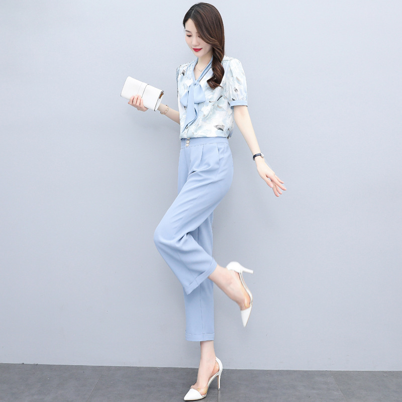 休闲时尚套装女夏季2022年新款成套搭配女装洋气减龄小个子两件套