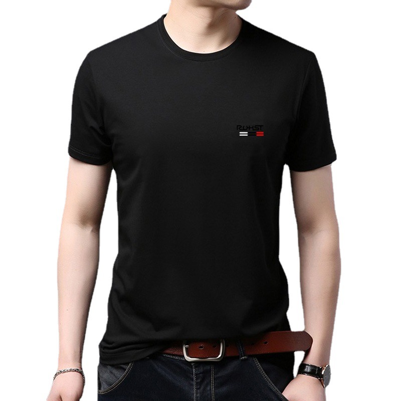 Ice Silk Sports Casual Short-Sleeved T-shirt Quick Drying Clothes Men's Popular round Neck Breathable Men's Half Sleeve Wear Trendy Summer