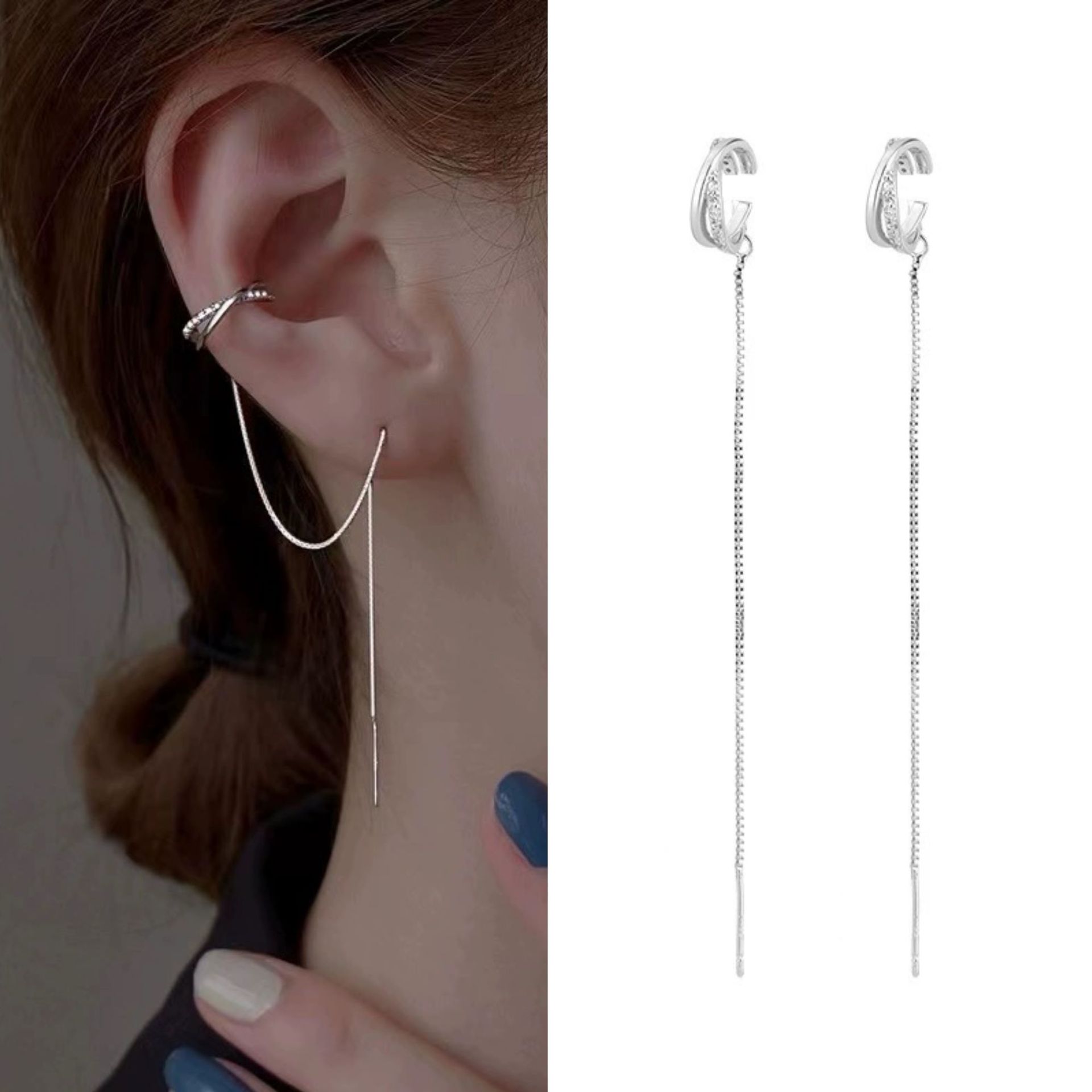 无耳洞耳夹女款流苏耳线气质高级小众耳环时尚个性耳坠-阿里巴巴