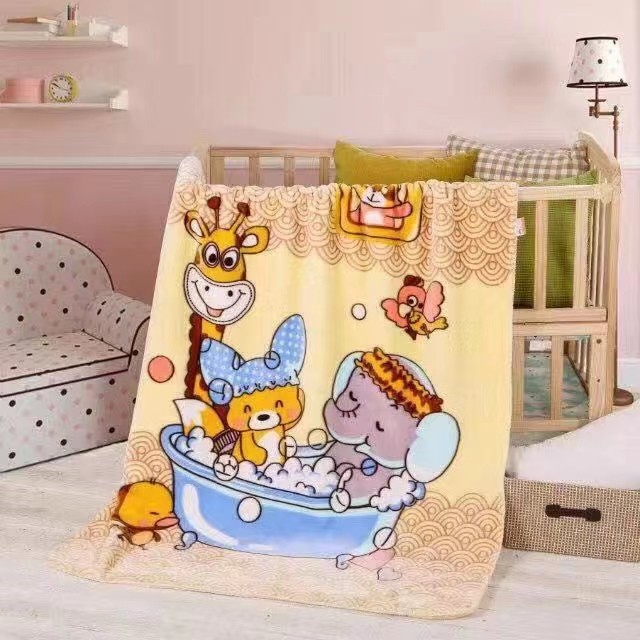 Children's Cloud Blanket Double-Layer Children's Blanket Covered Cartoon Raschel Cloud Blanket Factory in Stock Infant Cover Blanket Multifunctional Blanket