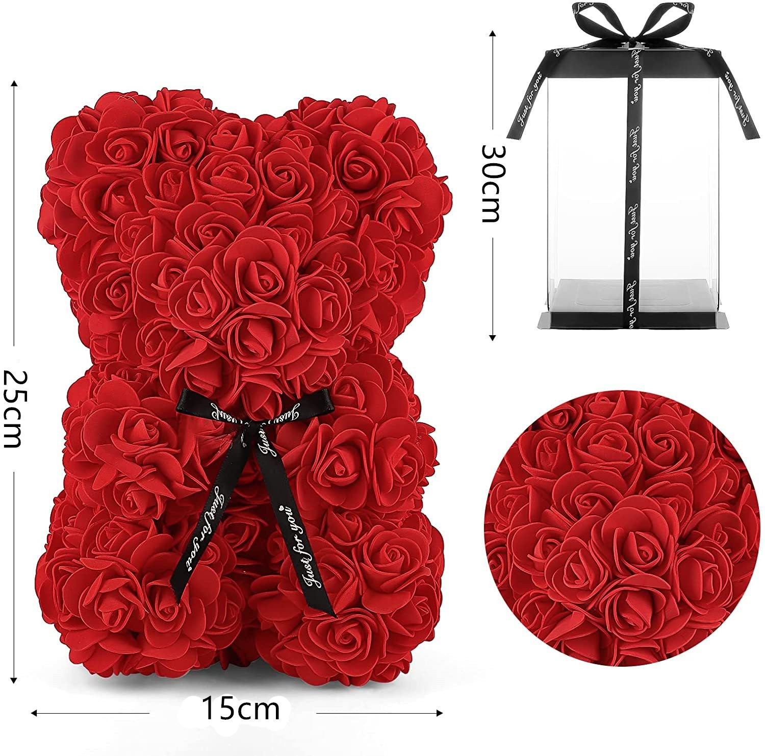 PE Flower Simulation Eternal Rose Bear DIY Foam Bear Valentine's Day Mother's Day Christmas