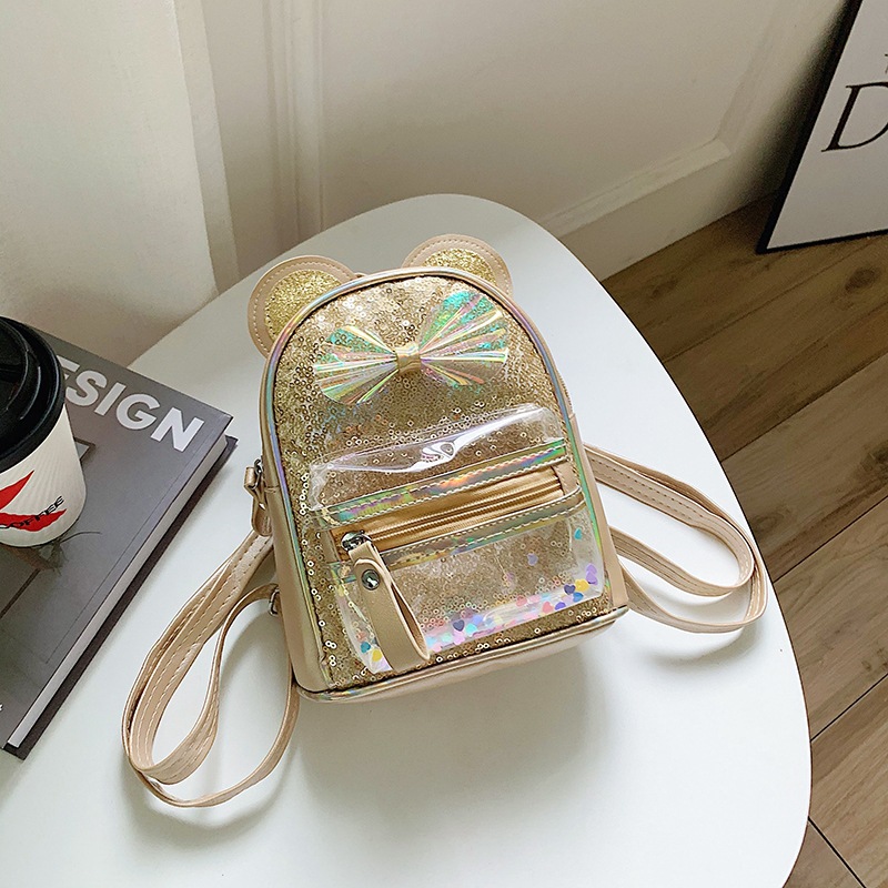 Children's School Bag Sequin Backpack Colorful Shiny Girl Cute Cartoon Stylish Princess Bag Small Bookbag