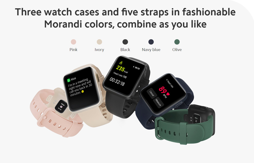 适用小米 lite防水运动智能手表mi lite watch手表国际版香港代发