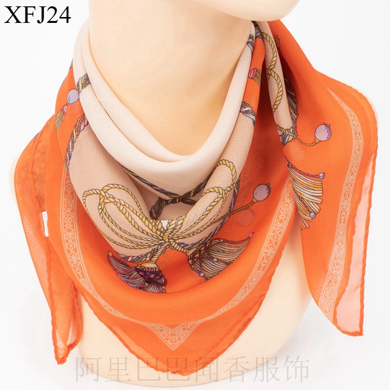 All-Match Fashion Small Square Towel 65cm Chiffon Scarf Spring, Summer, Autumn Sunscreen Scarf Autumn and Winter Neck Protection Scarf Scarf Wholesale