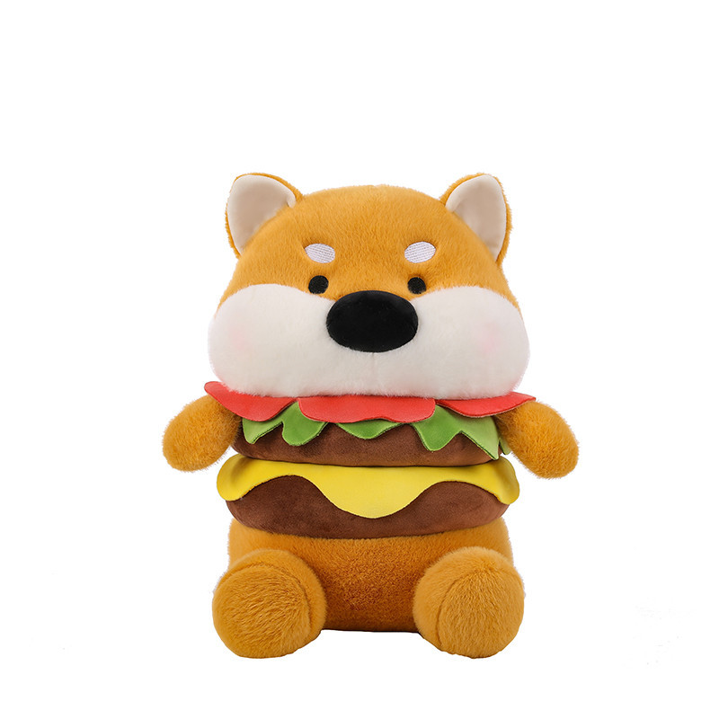 Hamburger Transformation Pig Doll Dog Plush Toy Puppy Doll Hamburger Pillow Cute Creative Birthday Gift