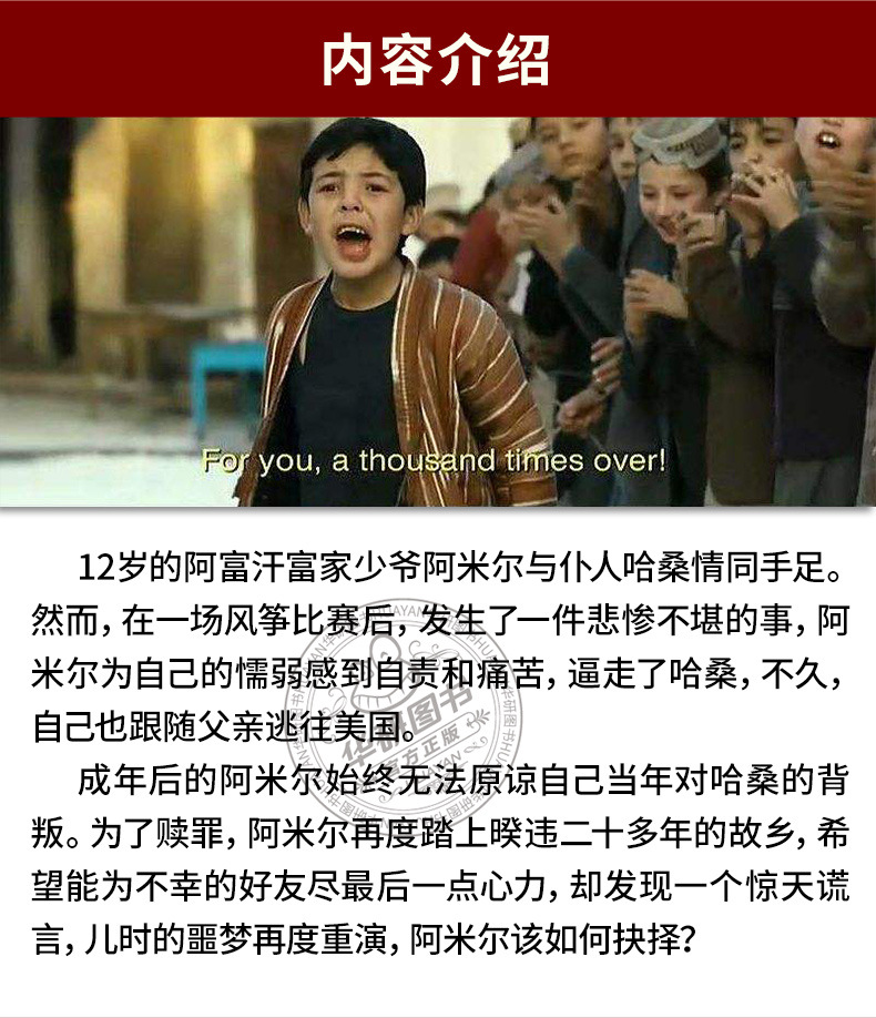 追风筝的人英文原版小说 the kite runner 电影英语原著正版进口