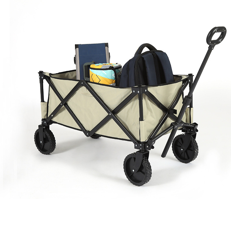 厂家批发折叠小推车 户外便携露营折叠拉杆车 多功能四向轮手拉车