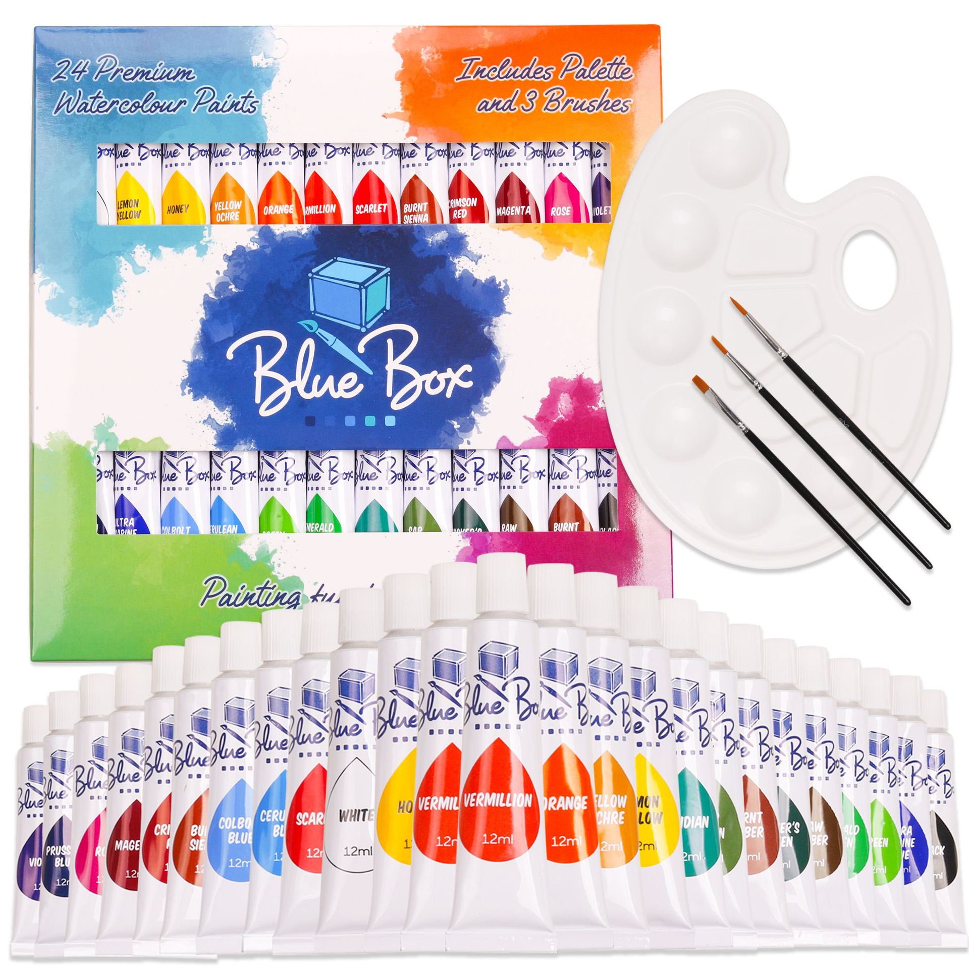 跨境12ml水彩颜料套装24色绘画颜料美术用品批发-阿里巴巴