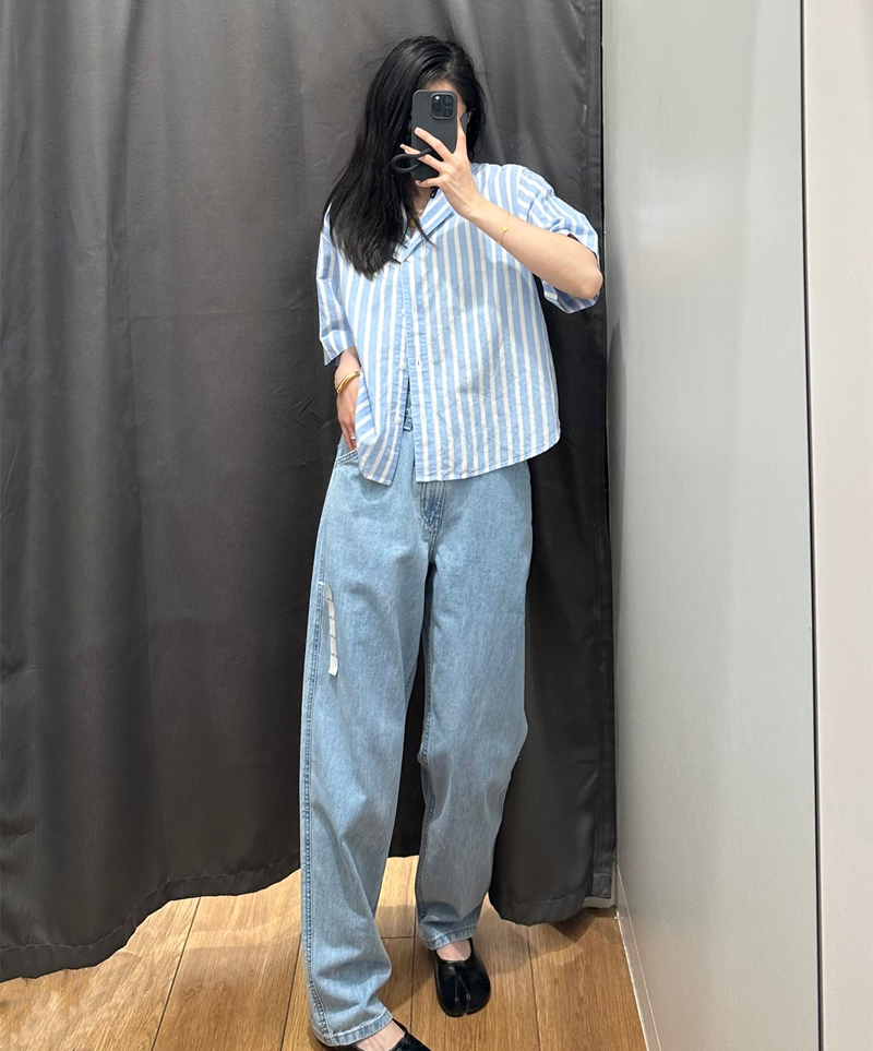 试衣间u家春秋季男女款休闲宽松窄口牛仔裤水洗长裤阔腿裤455475