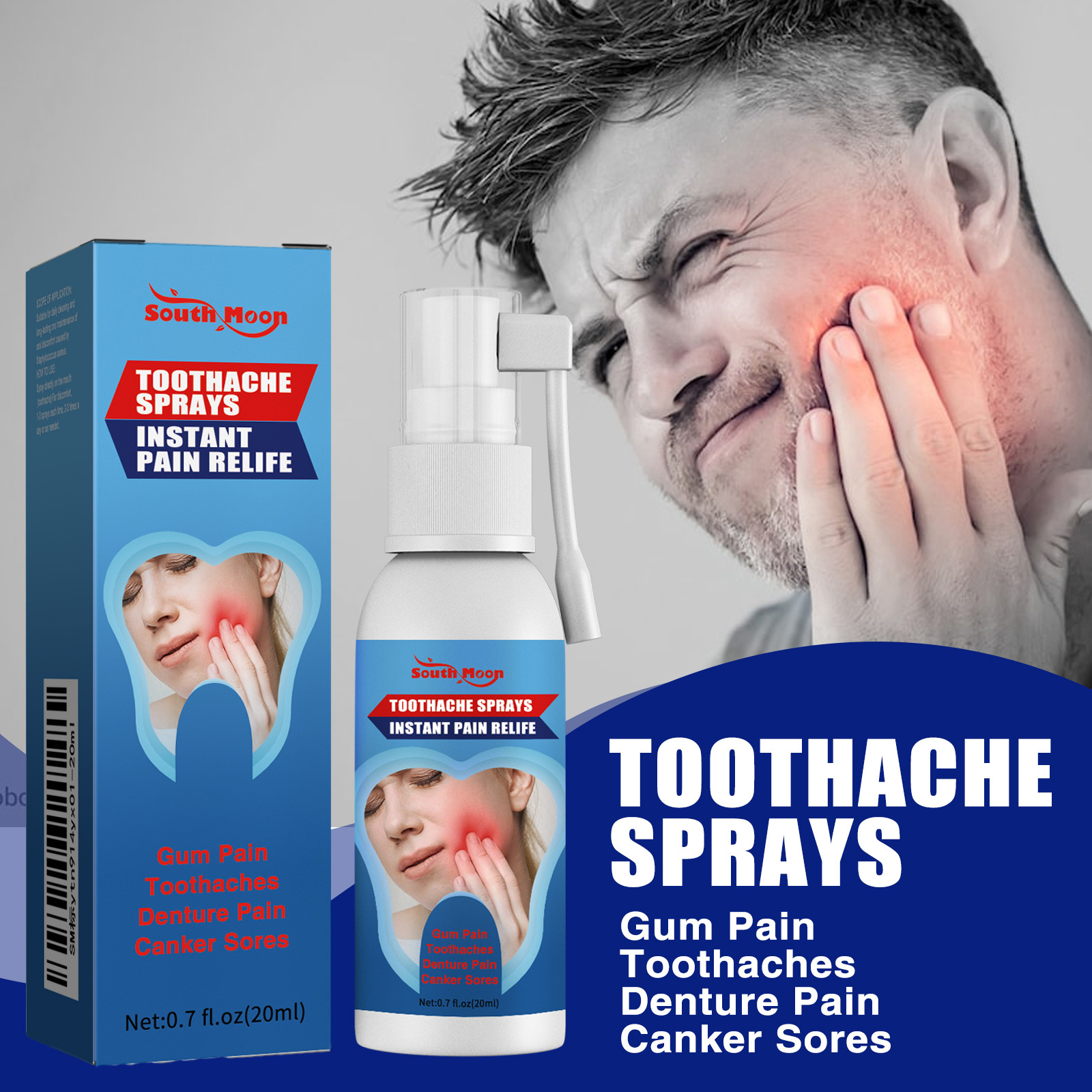 South Moon Toothache Ning Spray Toothache Ning Toothache Swelling and Aching of Gum Water Can Stop Moths Tooth Fire and Dental Decay