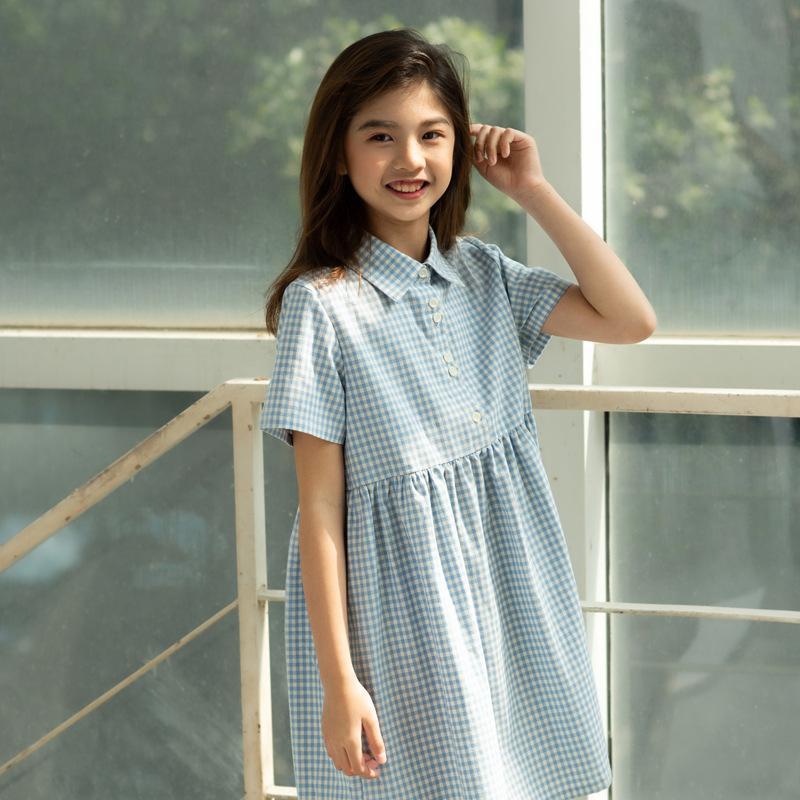 大童格子衬衫短袖图片