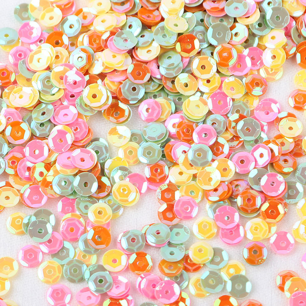 40色可选彩色镭射珠片服装辅料材料 批发5mm圆形亮片饰品装饰配件