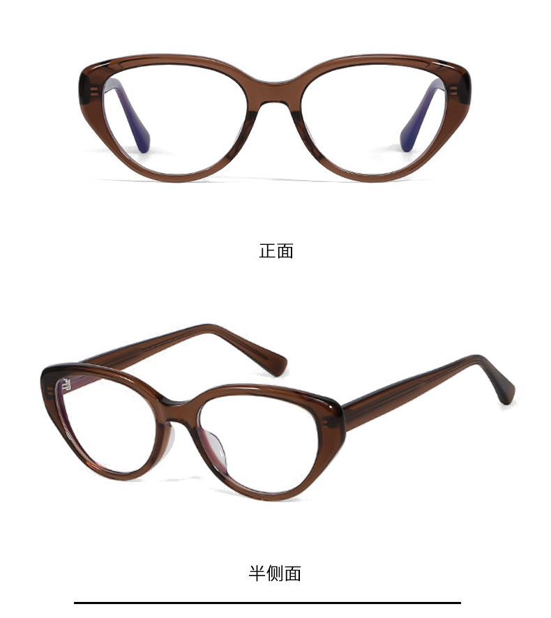 复古气质酒红欧美小框椭圆素颜平光眼镜防蓝光配近视高度数女圆脸
