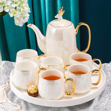 水杯礼盒套装送礼轻奢陶瓷茶具家用茶杯待客杯子欧式茶壶结婚陪嫁