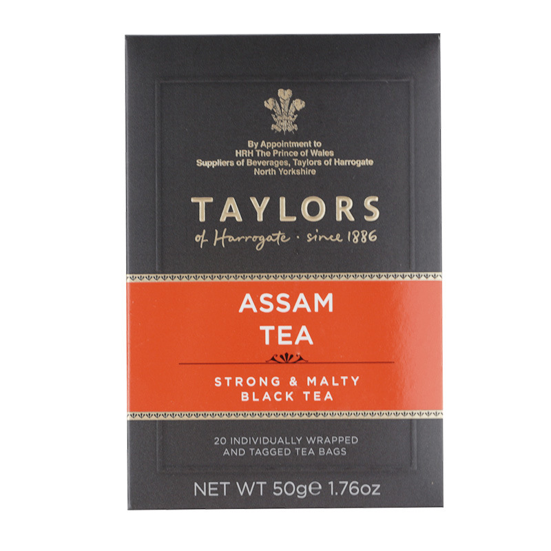 英国taylorstea泰勒 英式阿萨姆红茶 袋泡茶20包盒装茶包原装进口