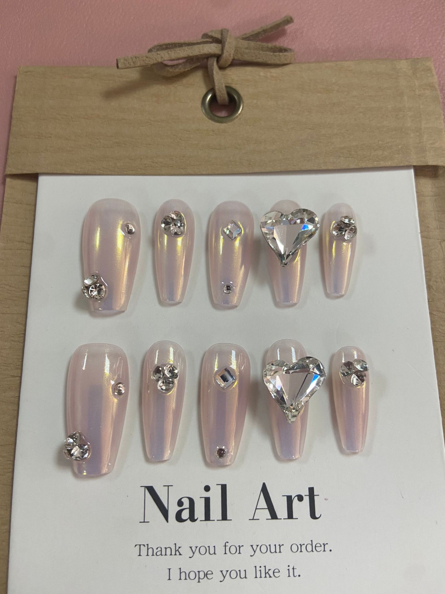 Internet Celebrity Manicure Handmade Wear Haipai Little Honey Series Fake Nails Sweet Cute Nail Tip Wholesale