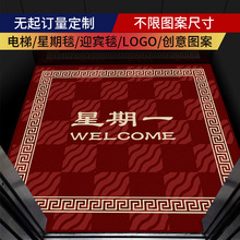 华德高清印花印字电梯间轿厢地毯公司店面LOGO星期地毯环保水洗