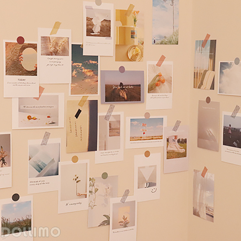 do家 文艺明信片温暖系卡片 ins风照片墙装饰卡片 艺术墙面贴画