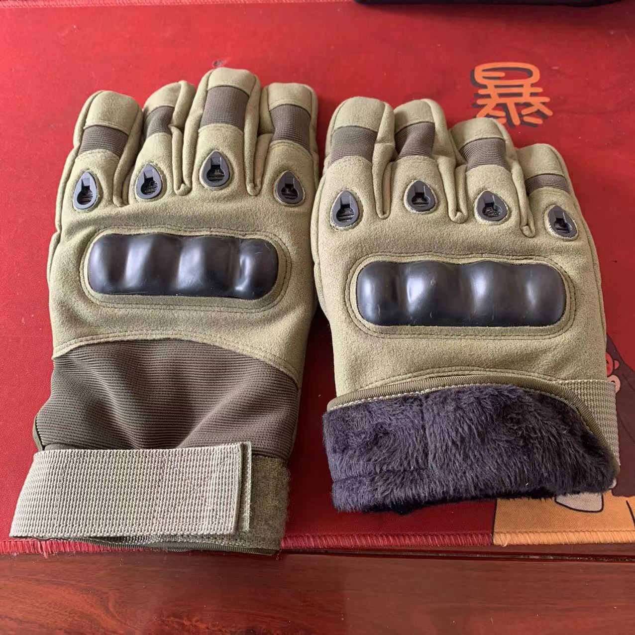o记全指战术手套加绒加厚保暖硬壳男黑鹰海豹特种兵作战防割战训