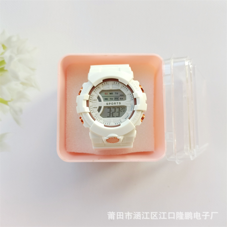 Factory Direct Supply Children's Watch Female Ins Style Junior High School and Elementary School Students Boys and Girls Drop-Resistant Luminous Digital Sport Watch