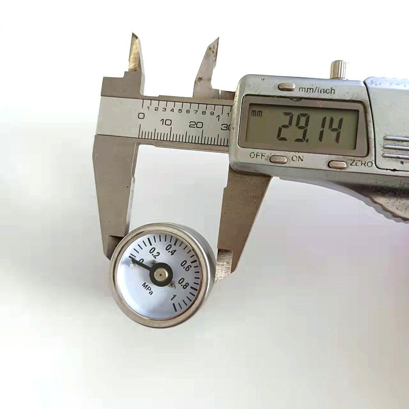 直径30mm不锈钢外壳轴向10公斤压力表小型设备仪表